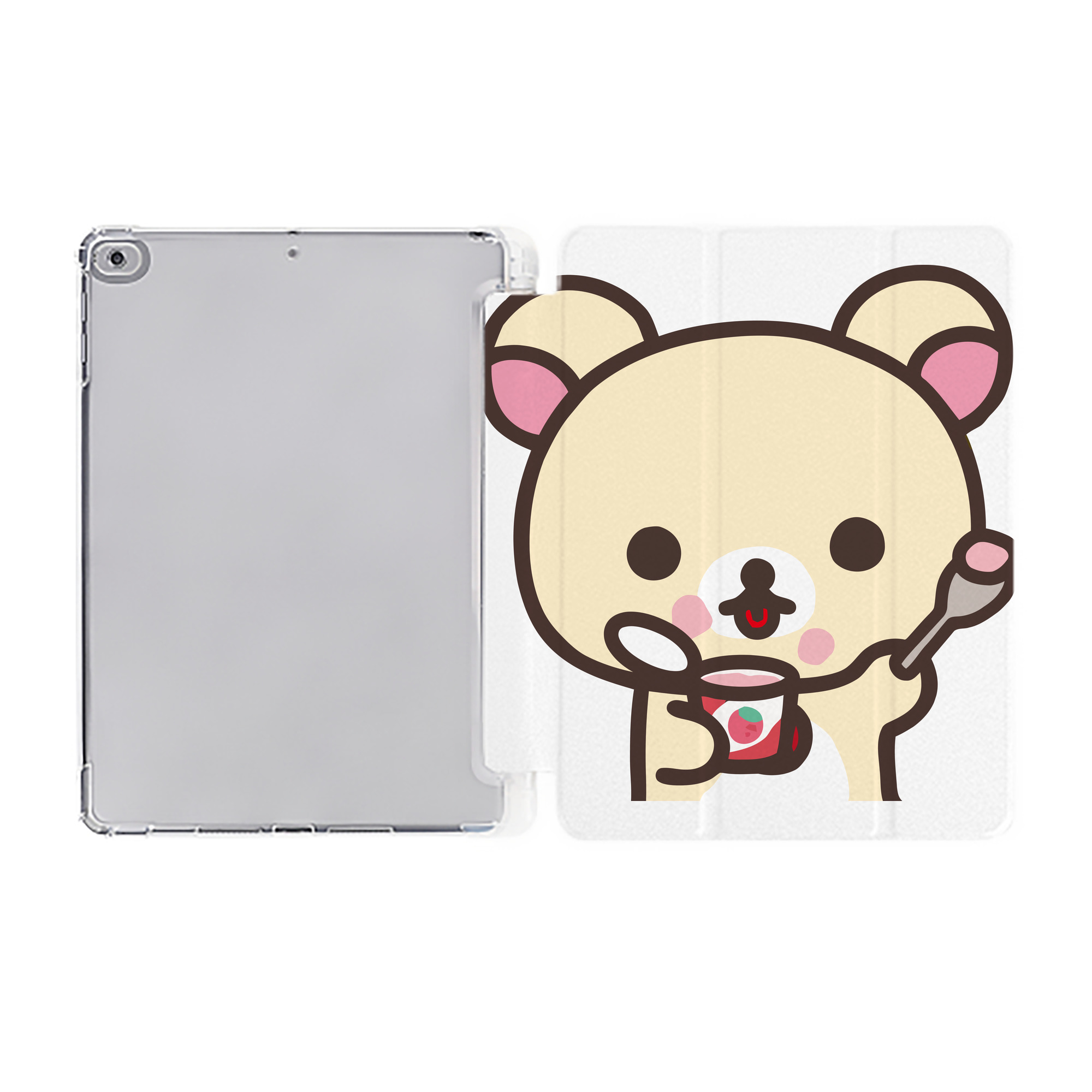（画像用） リラックマ リラックマ キイロイトリ Rilakkuma Korilakkuma Kiiroitori IPad ケース ペン収納付き 三つ折りスタンド PUレザー×シリコン 対応機種9.5/10.5/10.9インチ